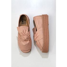 Bueno Shoes 01WQ3502 Pudra Deri Kadın Dolgu Topuklu Espadril Ayakkabı