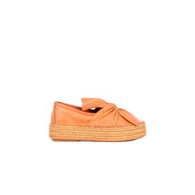 Bueno Shoes 01WQ3502 Turuncu Deri Kadın Espadril Babet