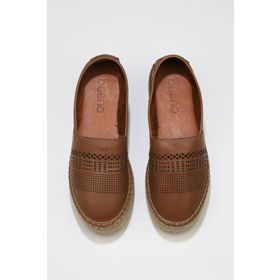 Bueno Shoes 01WQ3510 Kahverengi Deri Dolgu Topuklu Kadın Espadril Ayakkabı