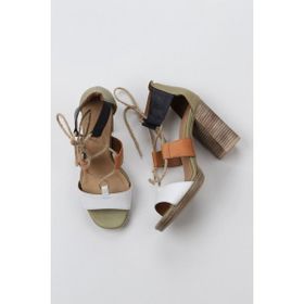 Bueno Shoes 01WQ4605 Beyaz Multi Deri Kadın Topuklu Sandalet