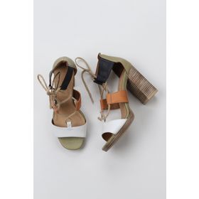 Bueno Shoes 01WQ4605 Beyaz Multi Deri Kadın Topuklu Sandalet