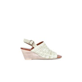 Bueno Shoes 01WQ7907 Haki Deri Kadın Dolgu Topuklu Sandalet