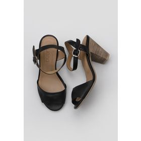 Bueno Shoes 01WQ8204 Siyah Deri Kadın Topuklu Ayakkabı