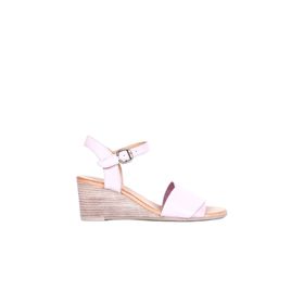 Bueno Shoes 01WQ8601 Pembe Deri Kadın Dolgu Topuklu Sandalet