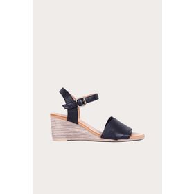 Bueno Shoes 01WQ8601 Siyah Kadın Deri Dolgu Topuklu Sandalet