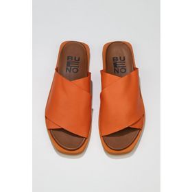 Bueno Shoes 01wq9100 Turuncu Deri Kadın Düz Sandalet