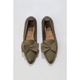Bueno Shoes 01WR3117 Haki Deri Kadın Düz Babet