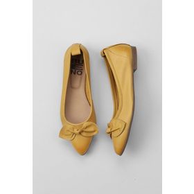 Bueno Shoes 01WR3118 Sarı Deri Kadın Düz Babet