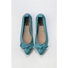 Bueno Shoes 01WR3118 Turkuaz Deri Kadın Babet