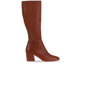 Bueno Shoes 01WR5104 Taba Koyu Deri Kadın Topuklu Çizme