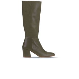 Bueno Shoes 01WR5104 Yeşil Deri Kadın Topuklu Çizme