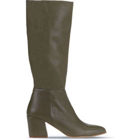Bueno Shoes 01WR5104 Yeşil Deri Kadın Topuklu Çizme