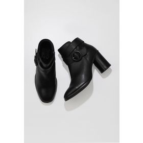 Bueno Shoes 01WR5500 Siyah Deri Kadın Bot