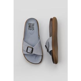 Bueno Shoes 01WS11003 Mavi Nubuk Kadın Düz Terlik