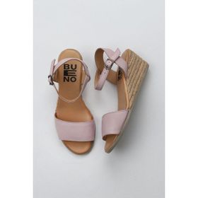 Bueno Shoes 01WS11101 Pembe Deri Kadın Dolgu Topuklu Espadril Sandalet