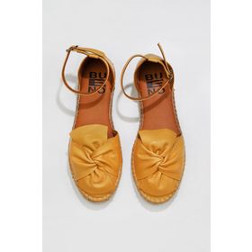 Bueno Shoes 01WS1807 Sarı Deri Espadril Kadın Sandalet