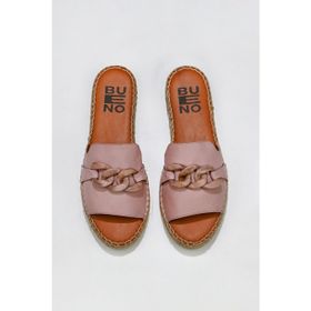 Bueno Shoes 01WS1821 Gül Kurusu Deri Kadın Espadril Terlik