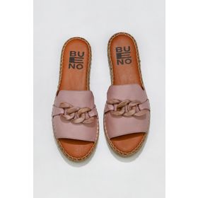 Bueno Shoes 01WS1821 Gül Kurusu Deri Kadın Espadril Terlik