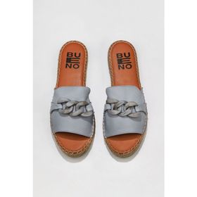 Bueno Shoes 01WS1821 Mavi Deri Kadın Espadril Terlik