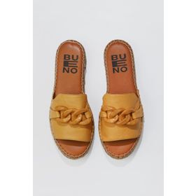 Bueno Shoes 01WS1821 Sarı Deri Kadın Espadril Terlik