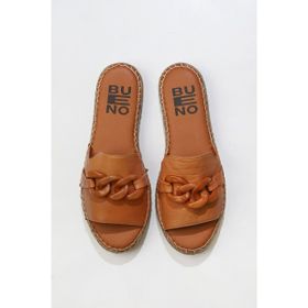 Bueno Shoes 01WS1821 Taba Deri Kadın Espadril Terlik