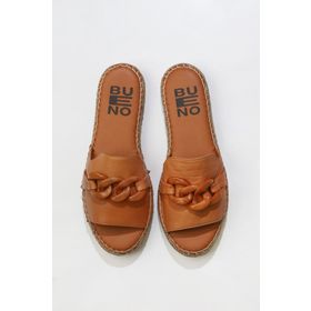 Bueno Shoes 01WS1821 Taba Deri Kadın Espadril Terlik