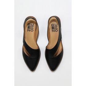 Bueno Shoes 01WS2311 Siyah Deri Düz Kadın Sandalet