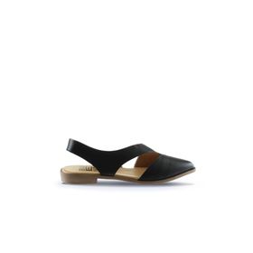 Bueno Shoes 01WS2311 Siyah Deri Düz Kadın Sandalet