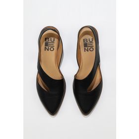 Bueno Shoes 01WS2311 Siyah Deri Düz Kadın Sandalet