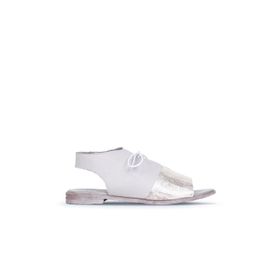 Bueno Shoes 01WS2510 Gri Yılan Deri Kadın Düz Sandalet