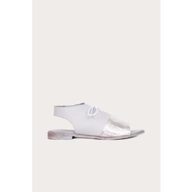 Bueno Shoes 01WS2510 Gri Yılan Deri Kadın Düz Sandalet