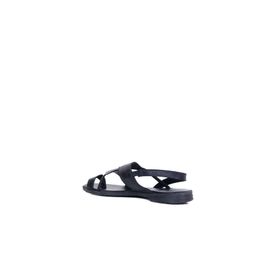 Bueno Shoes 01WS2513 Siyah Gri Deri Kadın Parmak Arası Sandalet