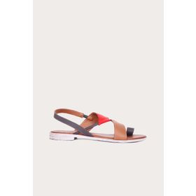 Bueno Shoes 01WS2513 Taba Kırmızı Deri Kadın Parmak Arası Sandalet