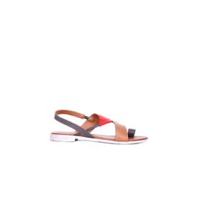 Bueno Shoes 01WS2513 Taba Kırmızı Deri Kadın Parmak Arası Sandalet