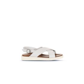 Bueno Shoes 01WS2801 Beyaz Kırık Deri Kadın Sandalet