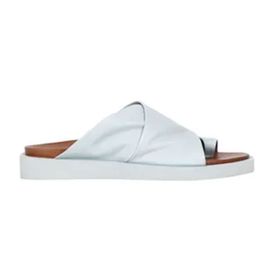Bueno Shoes 01WS2809 Turkuaz Deri Parmak Arası Kadın Terlik
