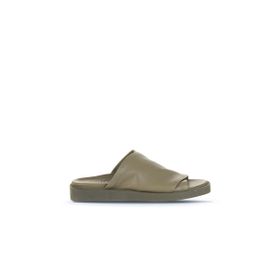 Bueno Shoes 01WS2810 Haki Deri Düz Kadın Terlik