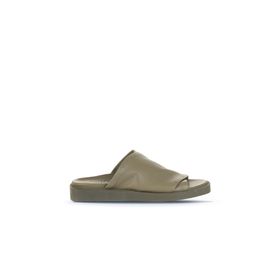 Bueno Shoes 01WS2810 Haki Deri Düz Kadın Terlik