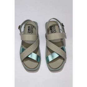 Bueno Shoes 01ws2816 Yeşil Deri Kadın Düz Sandalet