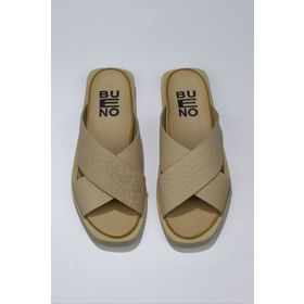 Bueno Shoes 01ws2817 Sarı Deri Düz Kadın Terlik