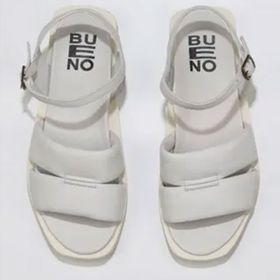 Bueno Shoes 01WS2824 Beyaz Kırık Deri Kadın Sandalet