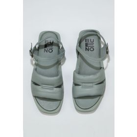 Bueno Shoes 01WS2824 Turkuaz Deri Kadın Düz Sandalet