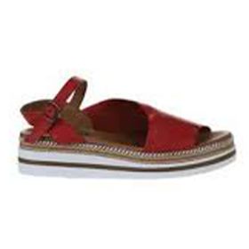 Bueno Shoes 01WS4203 Kırmızı Deri Dolgu Topuklu Kadın Sandalet