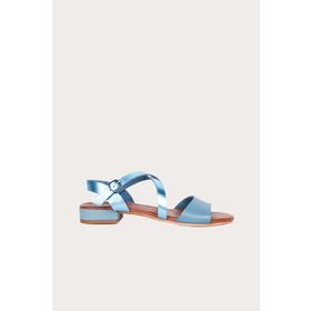 Bueno Shoes 01WS6108 Mavi Deri Kadın Düz Sandalet