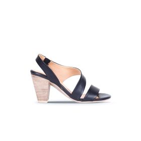 Bueno Shoes 01ws6700 Siyah Deri Topuklu Kadın Sandalet