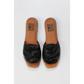 Bueno Shoes 01WS9900 Siyah Deri Kadın Espadril Terlik