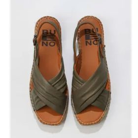 Bueno Shoes 01WS9912 Yeşil Deri Kadın Espadril Sandalet