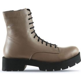 Bueno Shoes 01wt2501 Gri Deri Düz Kadın Bot
