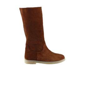 Bueno Shoes 01WT3306 Taba Açık Süet Kadın Düz Çizme