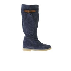 Bueno Shoes 01WT3314 Mavi Süet Kadın Çizme
